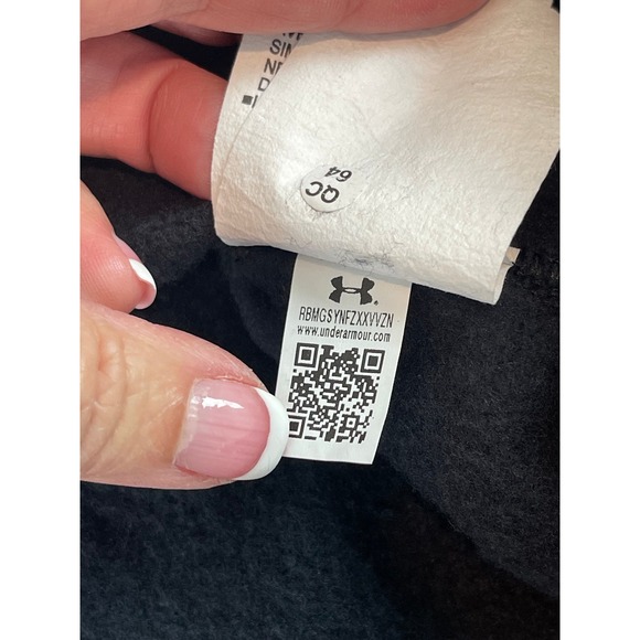 00413 -‎ Under Armour Hoodie Mens XL Big Logo Pullover Sweatshirt Black - Picture 8 of 12